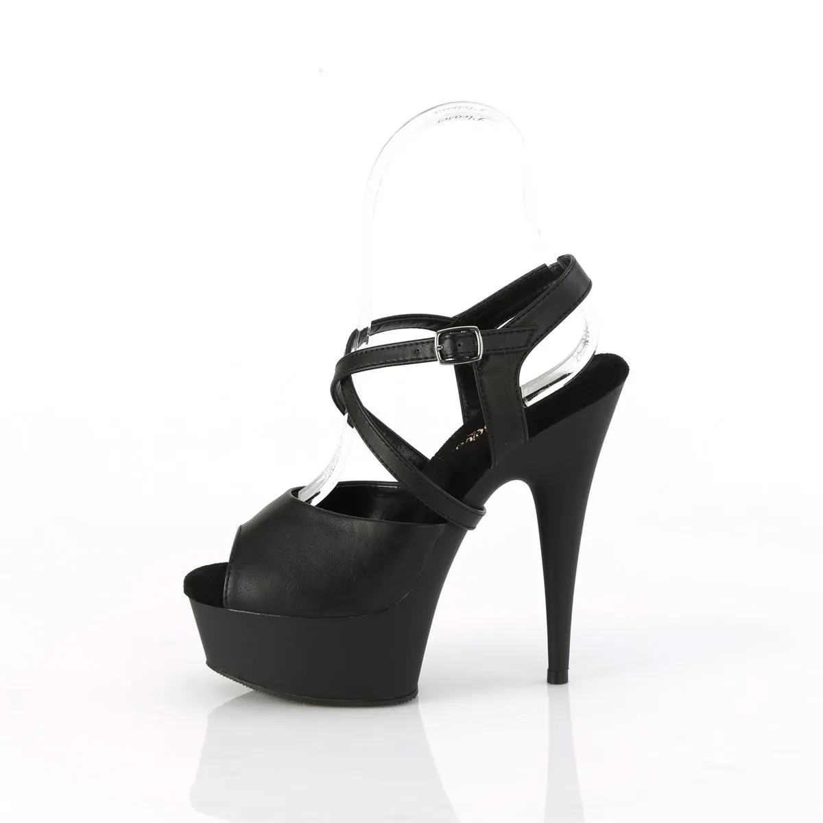 6 Inch Heel DELIGHT-624-1 Black Pu