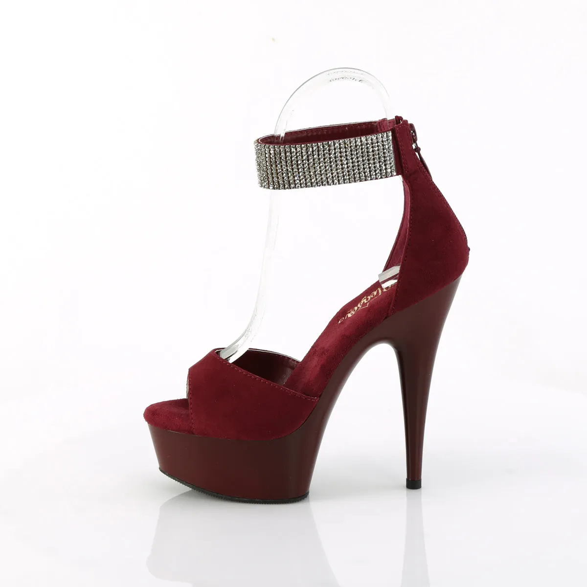 6 Inch Heel DELIGHT-625 Burgundy Suede