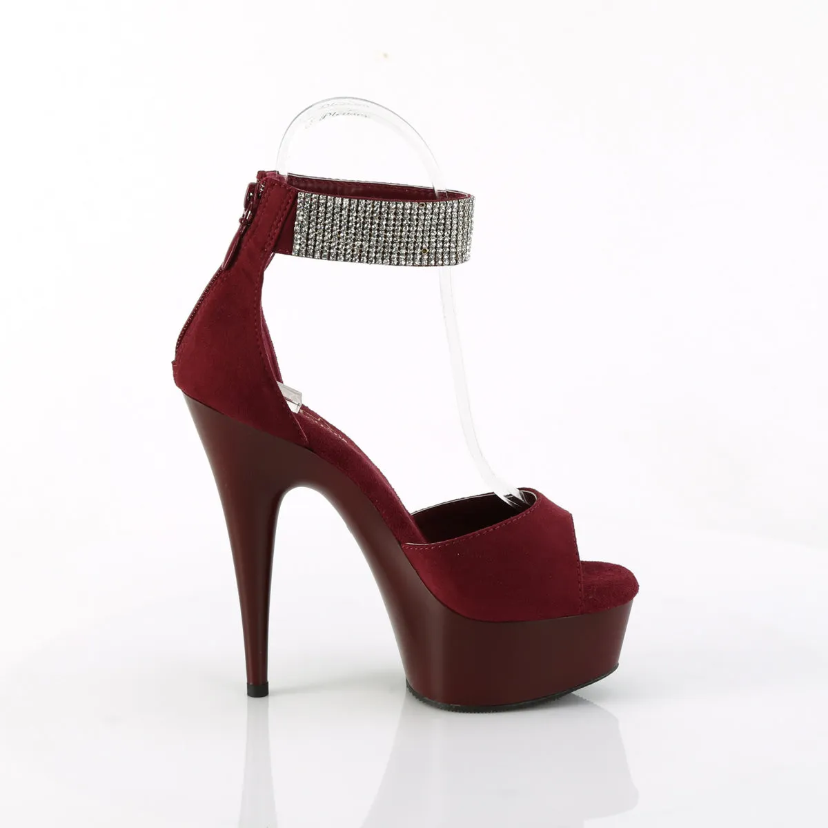 6 Inch Heel DELIGHT-625 Burgundy Suede