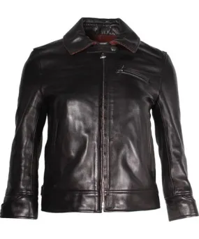 Acne Studios Biker Jacket in Black Calf Leather