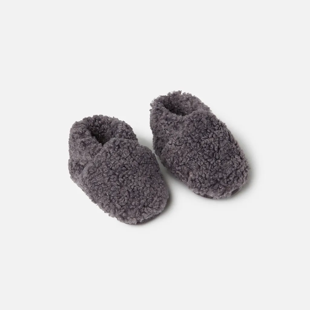 ADVICE Baby Article Two Vegan Shearling Booties Mountain Grey