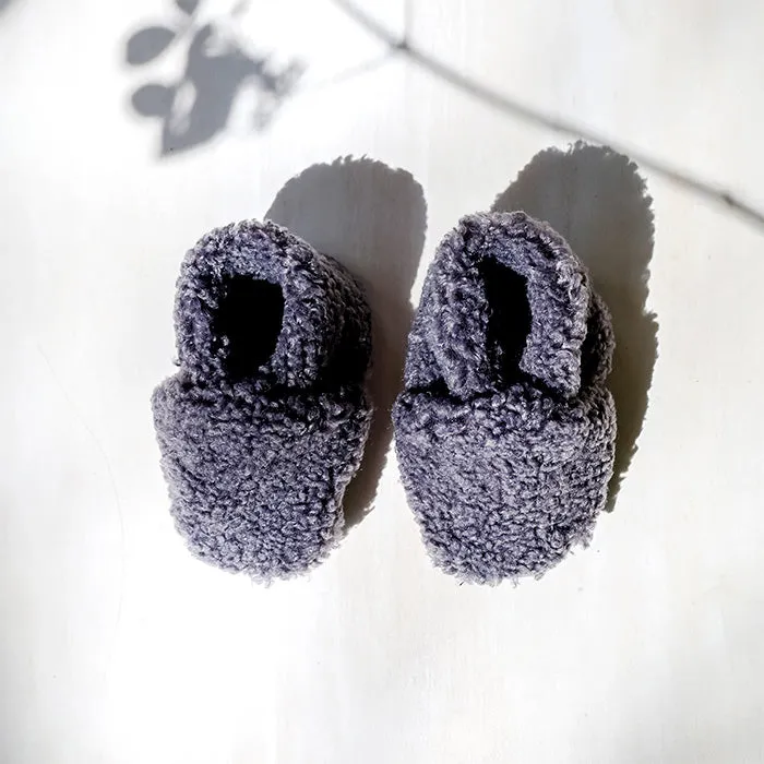 ADVICE Baby Article Two Vegan Shearling Booties Mountain Grey