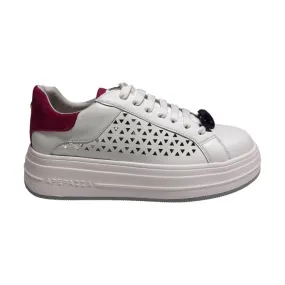 Apepazza LARA S4LIFTY02 Sneakers Donna In Vera Pelle Platform Bianco