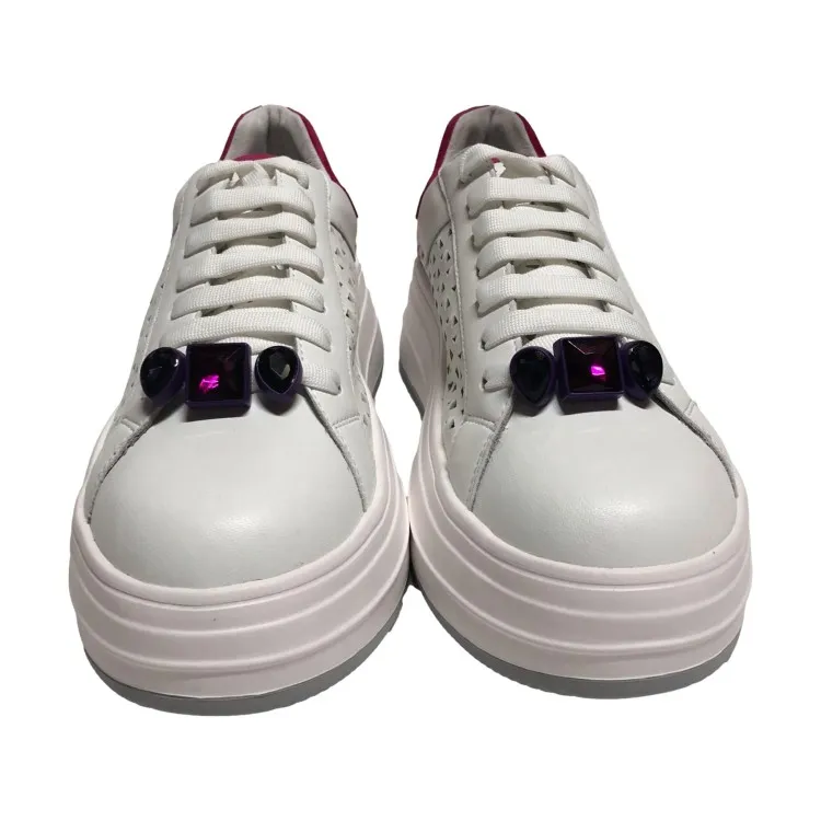 Apepazza LARA S4LIFTY02 Sneakers Donna In Vera Pelle Platform Bianco