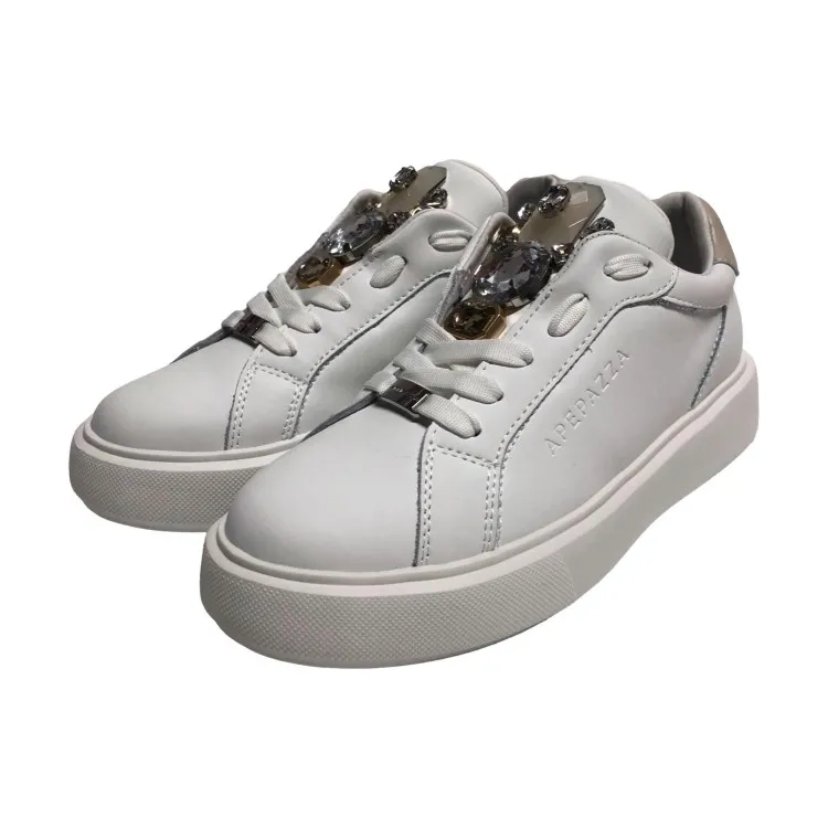 Apepazza PALOMA S4PUMP03/LEP Sneakers Donna In Vera Pelle Platform Bianco