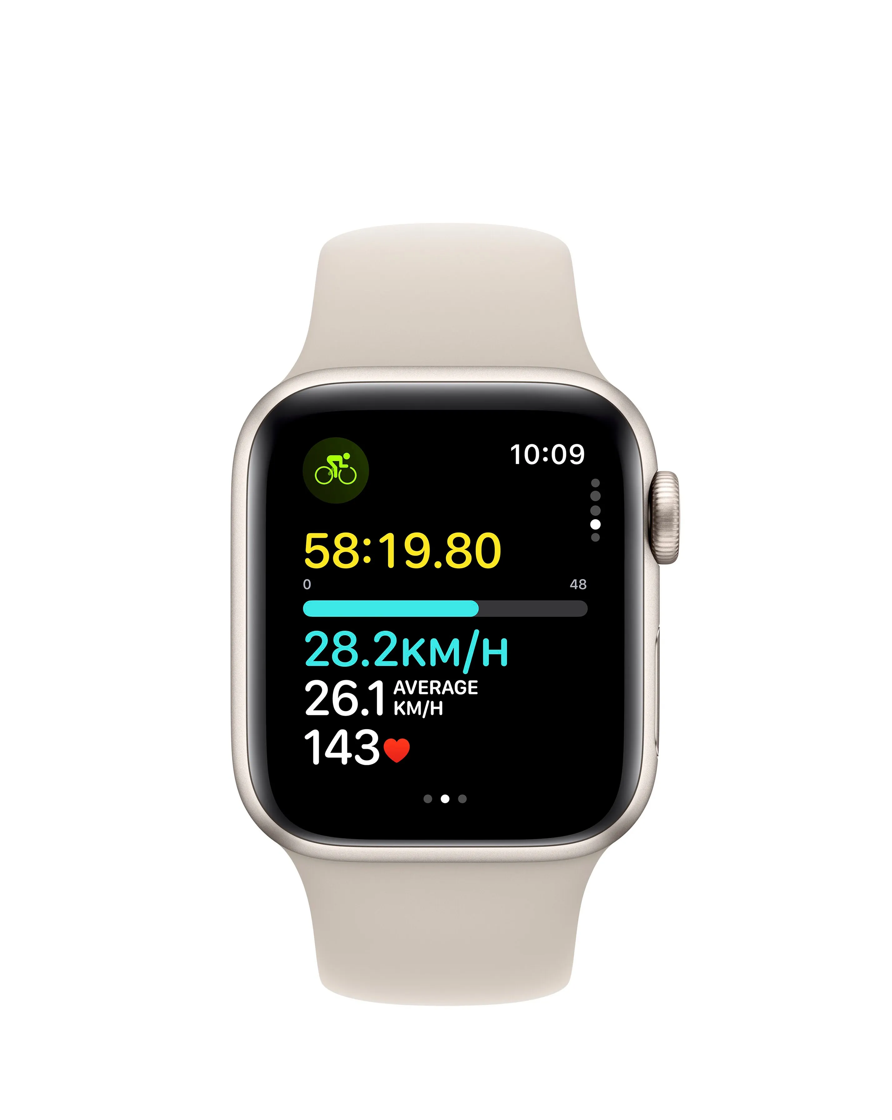 Apple Watch SE GPS 40mm Starlight Aluminium Case with Starlight Sport Band - M/L | Simply Be