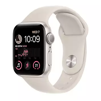 Apple Watch SE GPS 40mm Starlight Aluminium Case with Starlight Sport Band - Regular | Kaleidoscope