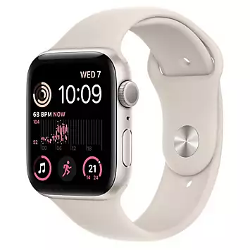 Apple Watch SE GPS 44mm Starlight Aluminium Case with Starlight Sport Band - Regular | Kaleidoscope