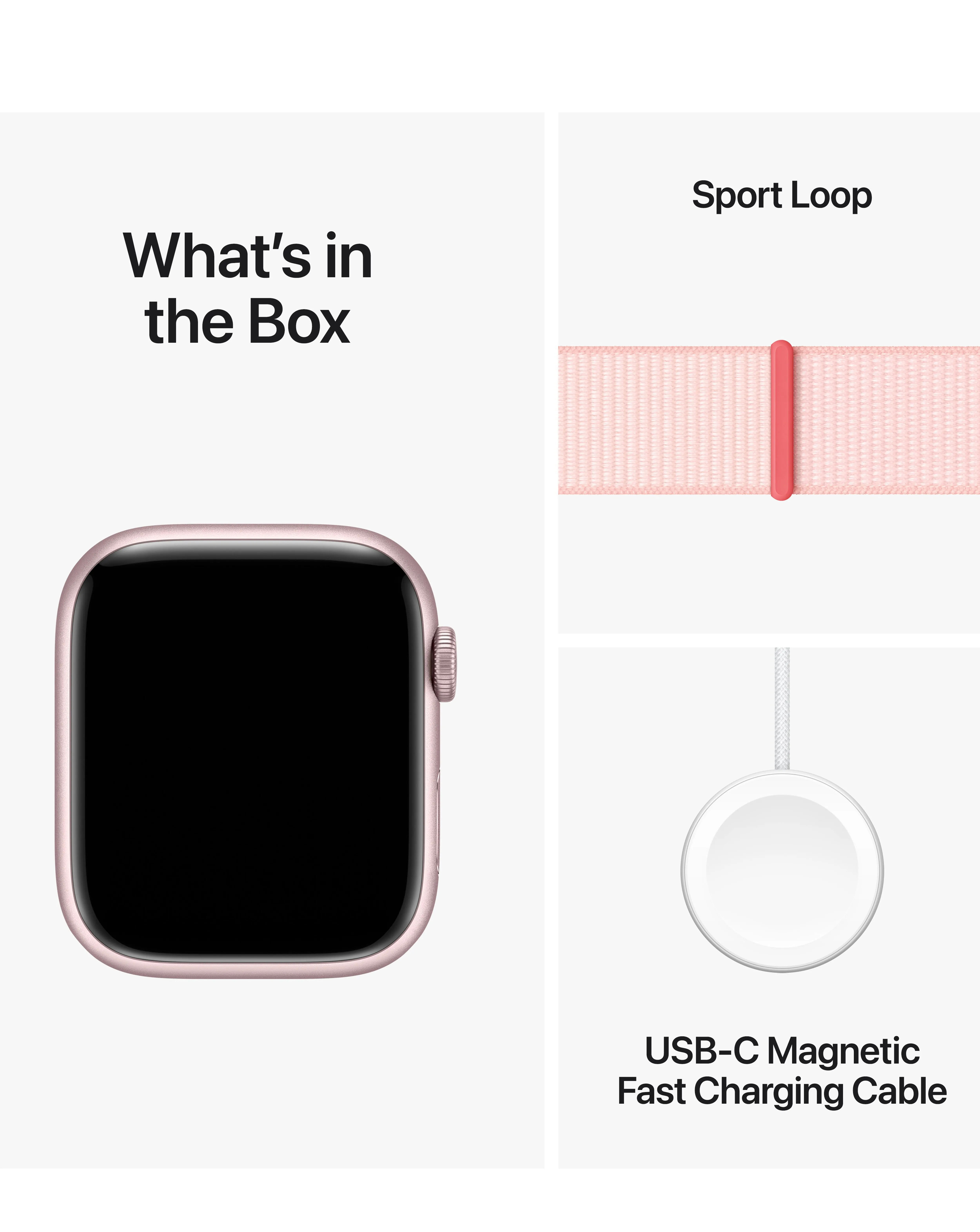 Apple Watch Series 9 GPS 45mm Pink Aluminium Case, Light Pink Sport Loop | Simply Be