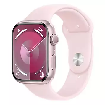 Apple Watch Series 9 GPS 45mm Pink Aluminium Case with Light Pink Sport Band - S/M | Kaleidoscope