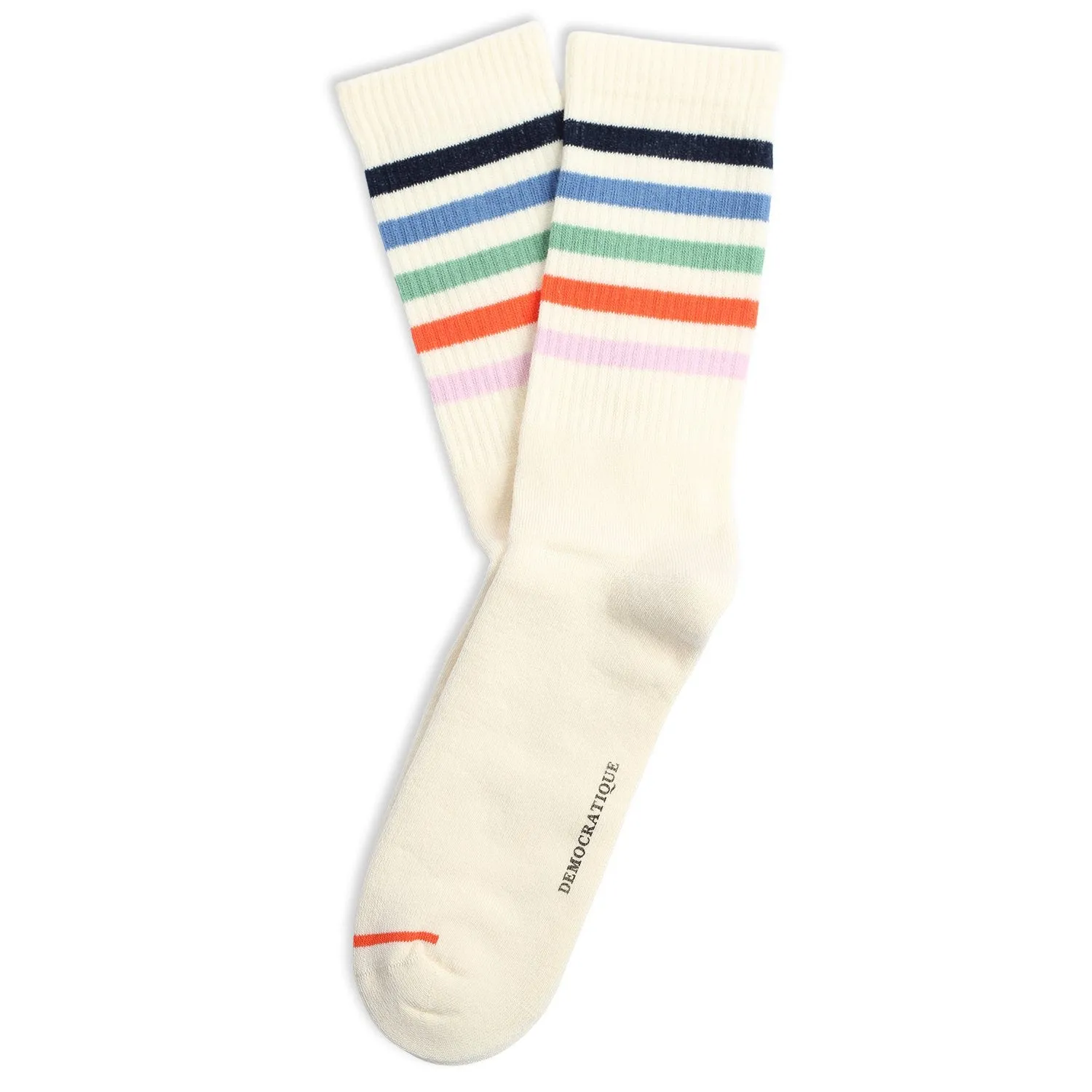 Athletique Classique Super Stripes Socks Off White / Navy / Cold Blue / Soft Green / Pumpkin / Cold Blossom