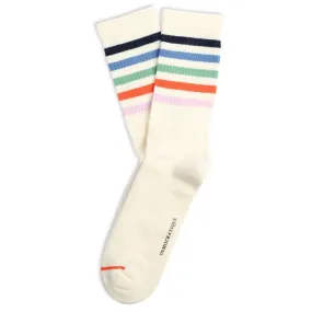 Athletique Classique Super Stripes Socks Off White / Navy / Cold Blue / Soft Green / Pumpkin / Cold Blossom