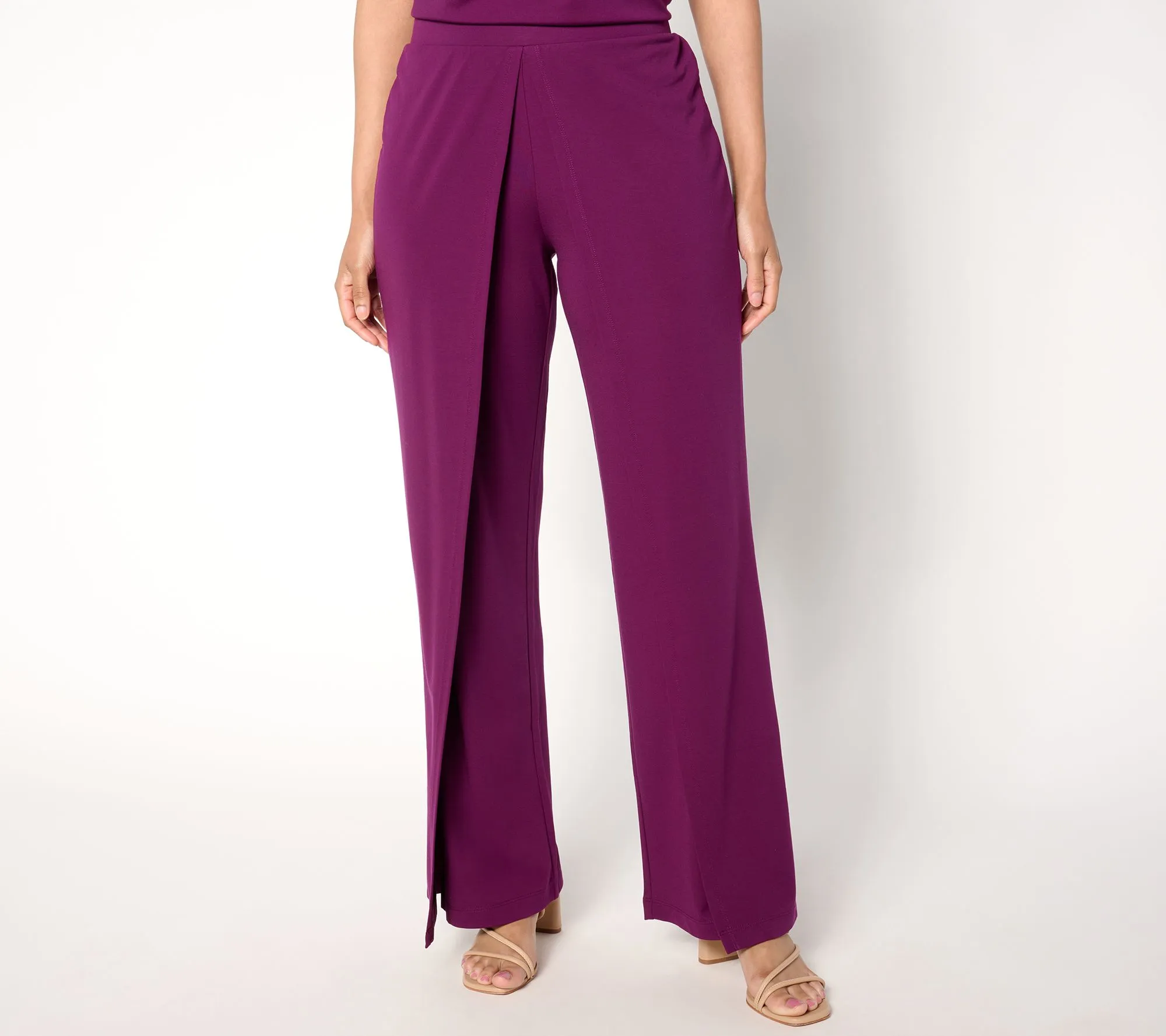 Attitudes by Renee Petite Silky Knit Pleat Pants