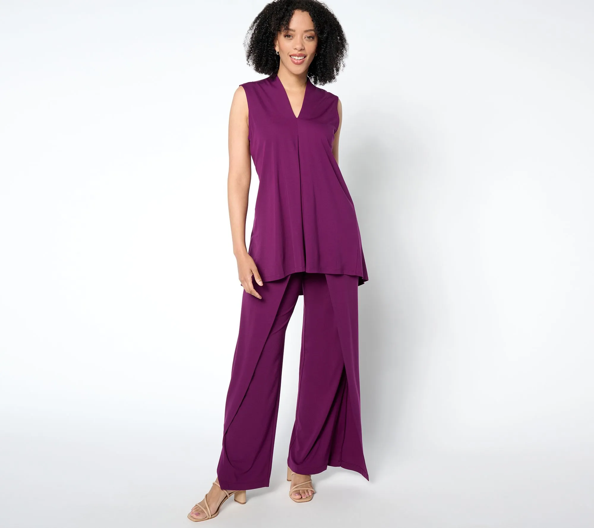 Attitudes by Renee Petite Silky Knit Pleat Pants