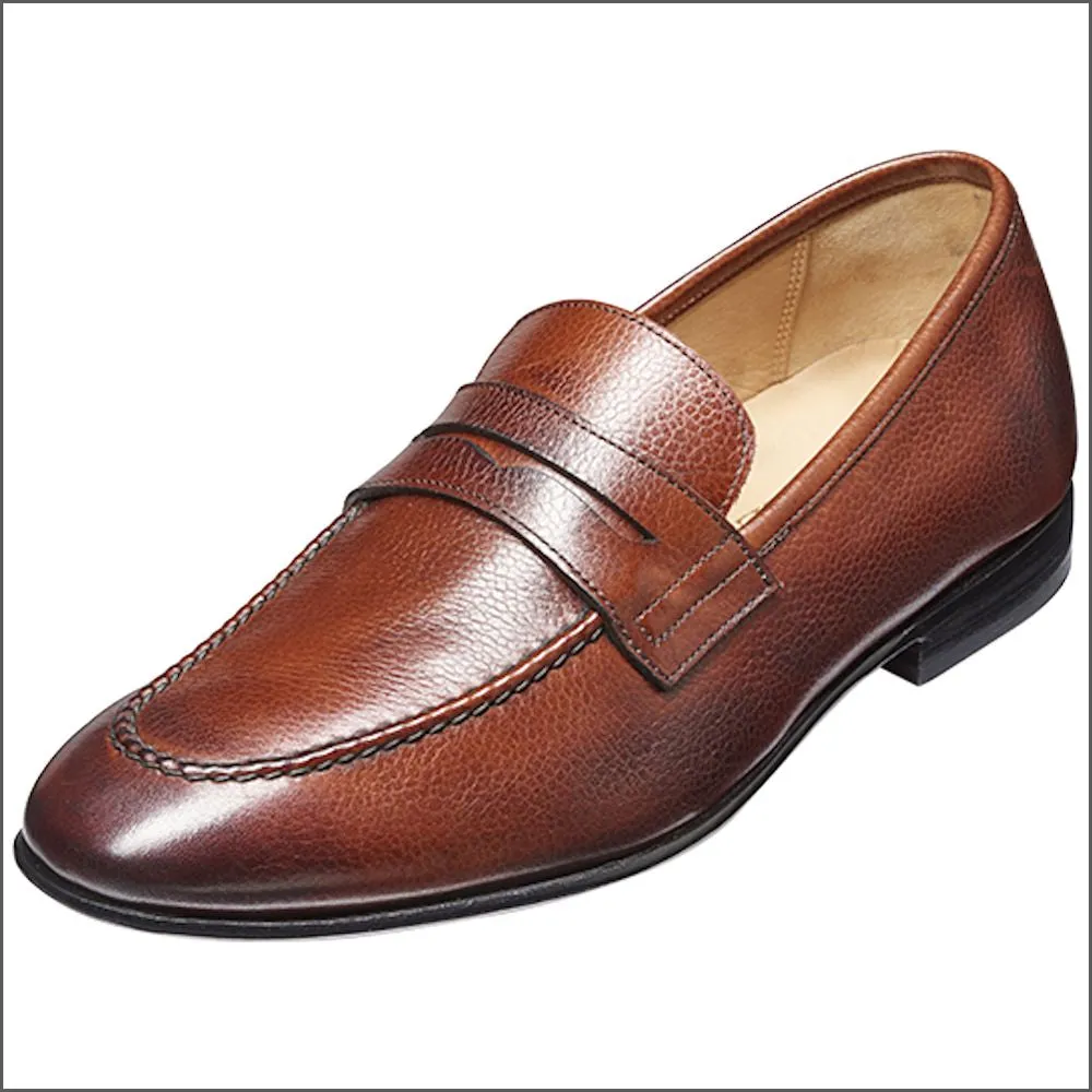 Barker Ledley Cherry Grain Apron Front Mocassin Slip On*