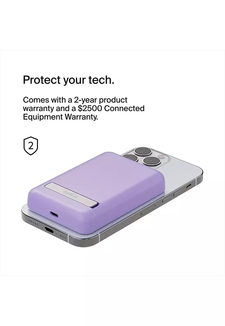 Belkin Belkin Magsafe Wireless Charger Power Bank 5K With Kickstand - Purple