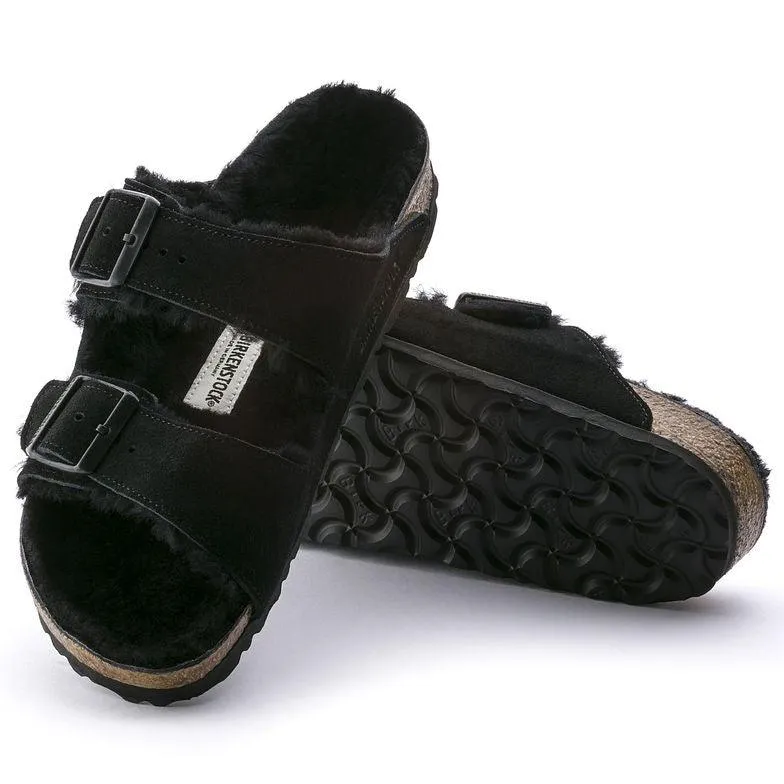 Birkenstock Women's Arizona Shearling - Black Suede