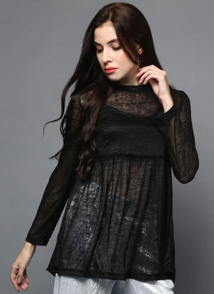 Black Sheer Tunic