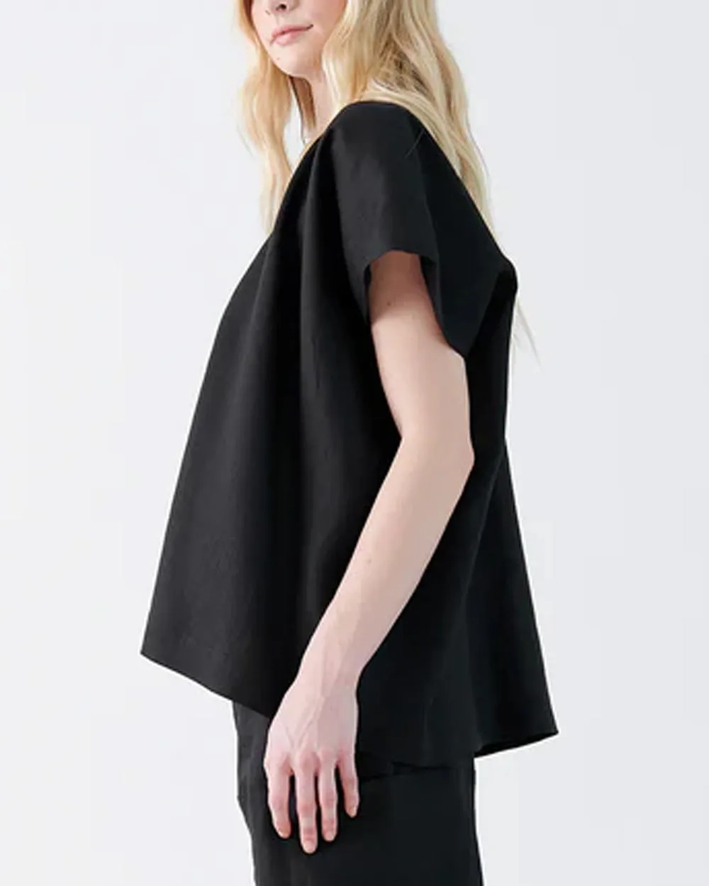 Black Silk Charmeuse Rae Poncho