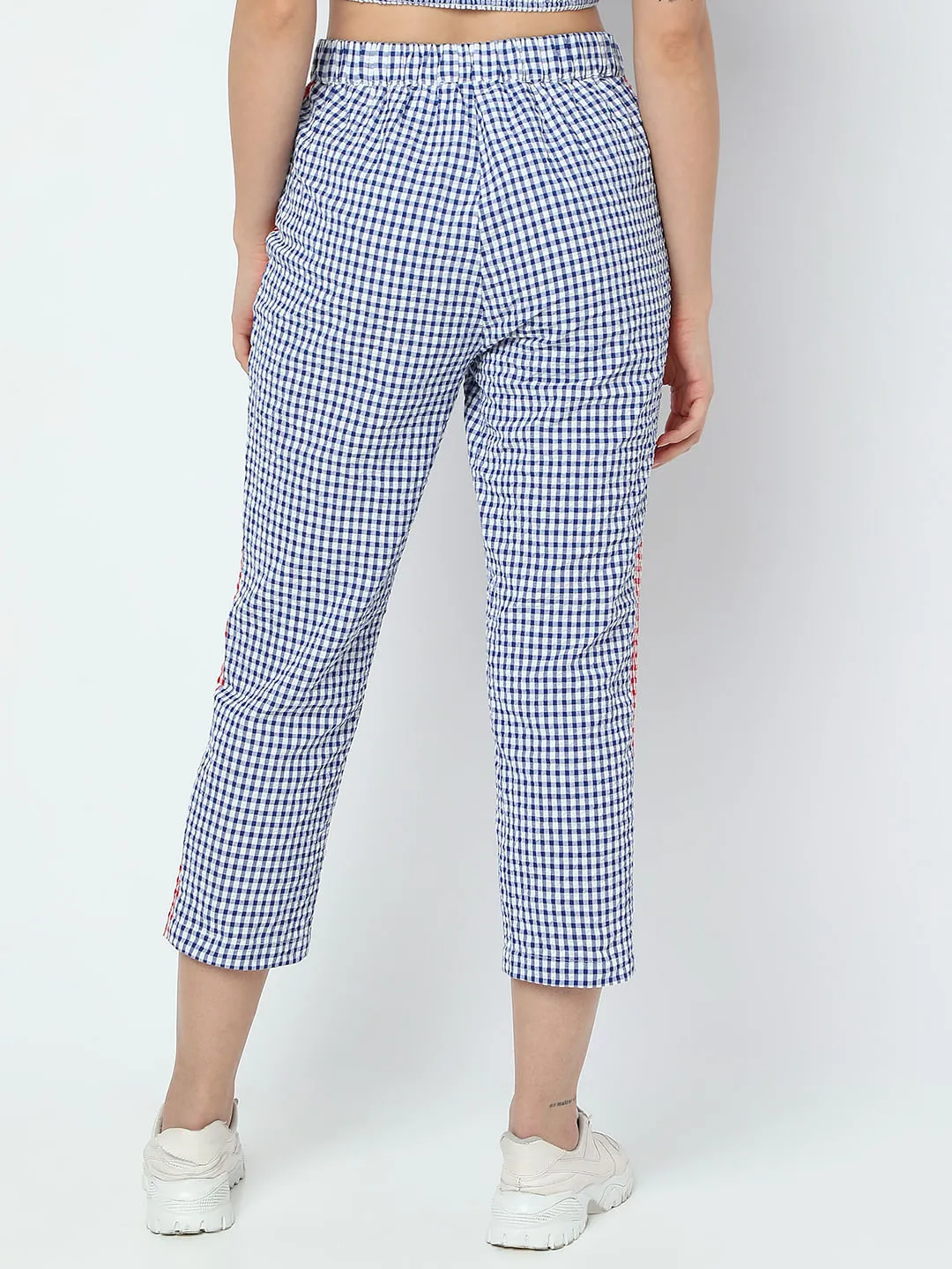 Blue Check Straight Fit Co-ord Set Pants