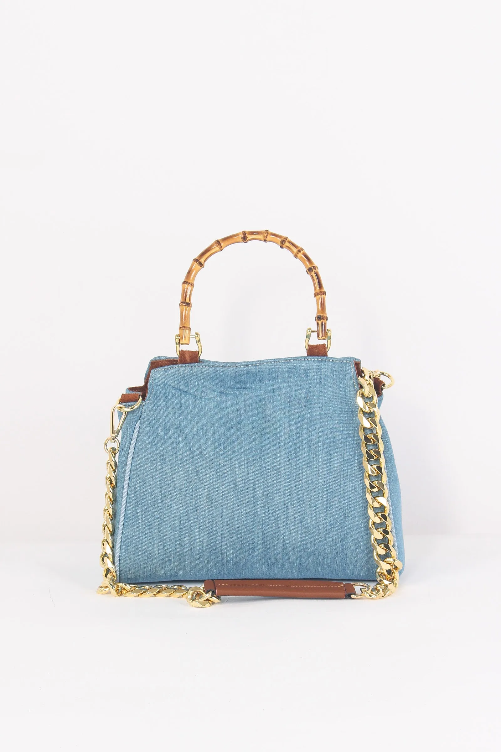 Borsa Denim Tracolla Catena Denim Chiaro