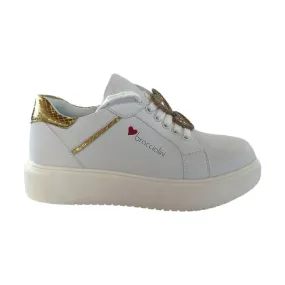 Braccialini BB106 Scarpe Donna Sneakers Platform Gioiello Bianco Oro