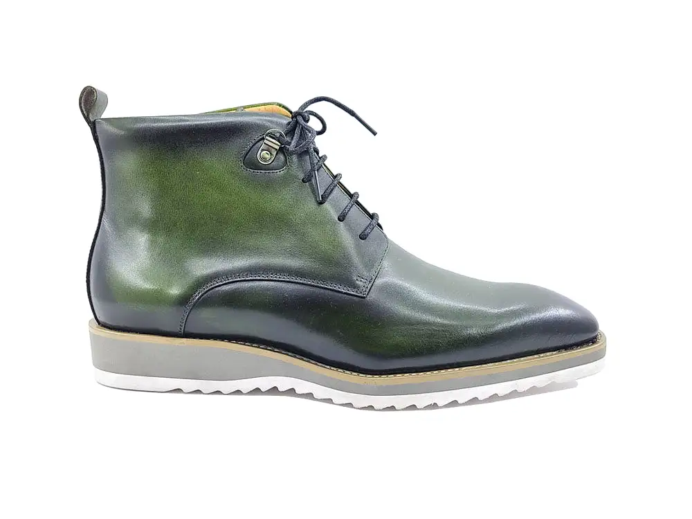 Burnished Calfskin Lace-Up Boot