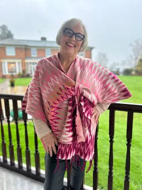 Candy Pink Wrap Over Poncho Ruby