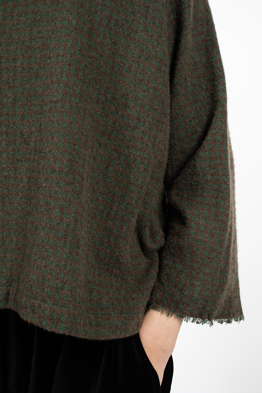 Cashmere Check Top Green/Tortoise