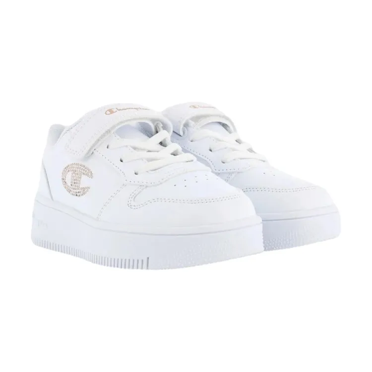 Champion S32830 PLATFORM GLITTER Sneakers Bambino Bianco