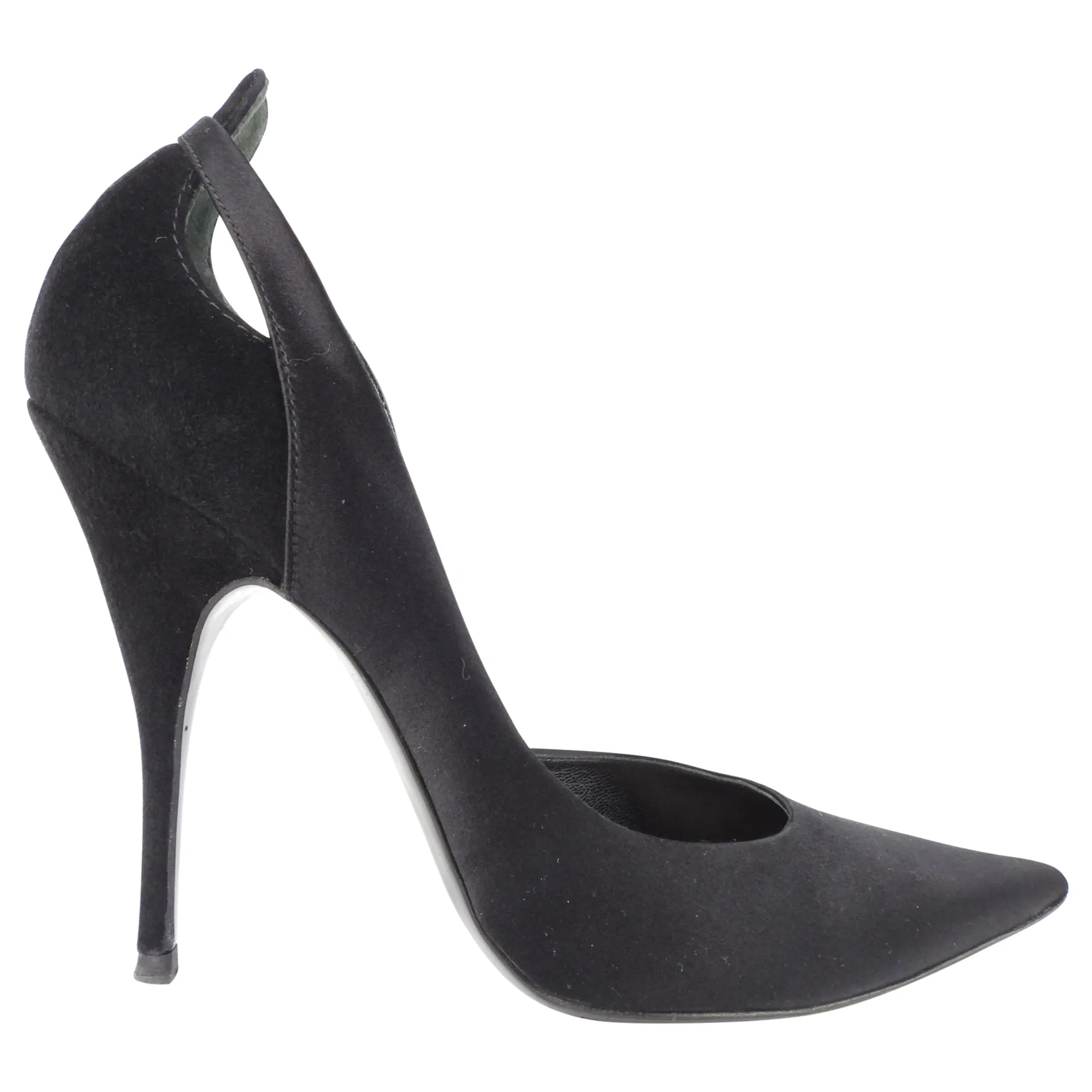 Chloe Black Satin and Suede Leather Stiletto Heel Pumps - 38