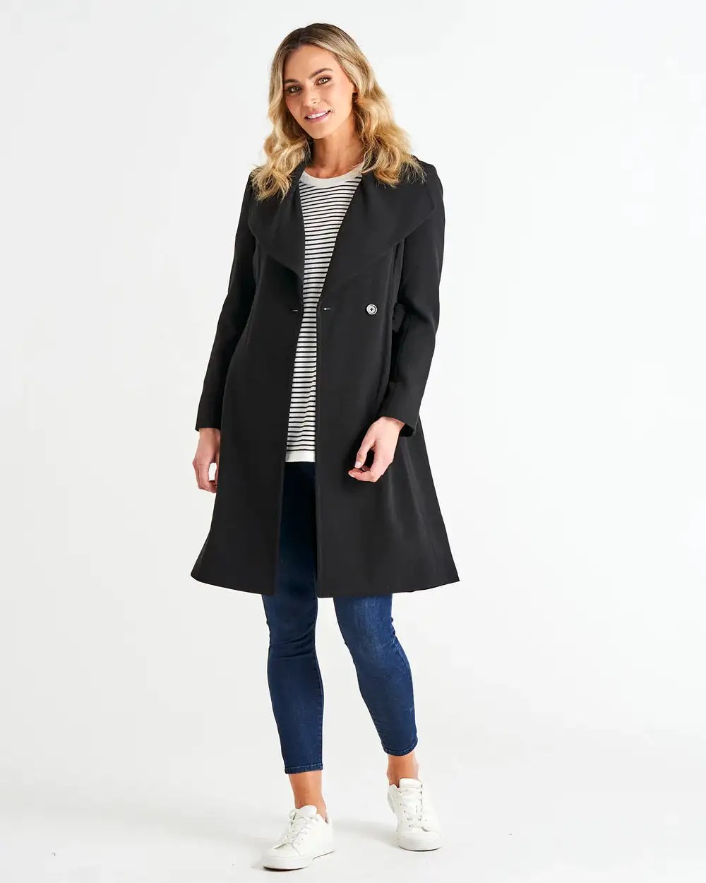 Christina Wrap Coat - Black