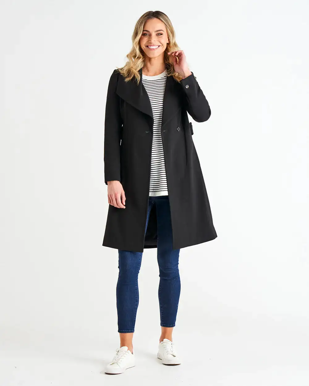 Christina Wrap Coat - Black