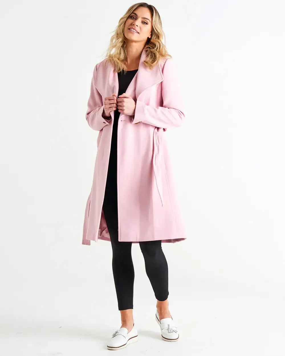 Christina Wrap Coat - Powder Petal Pink