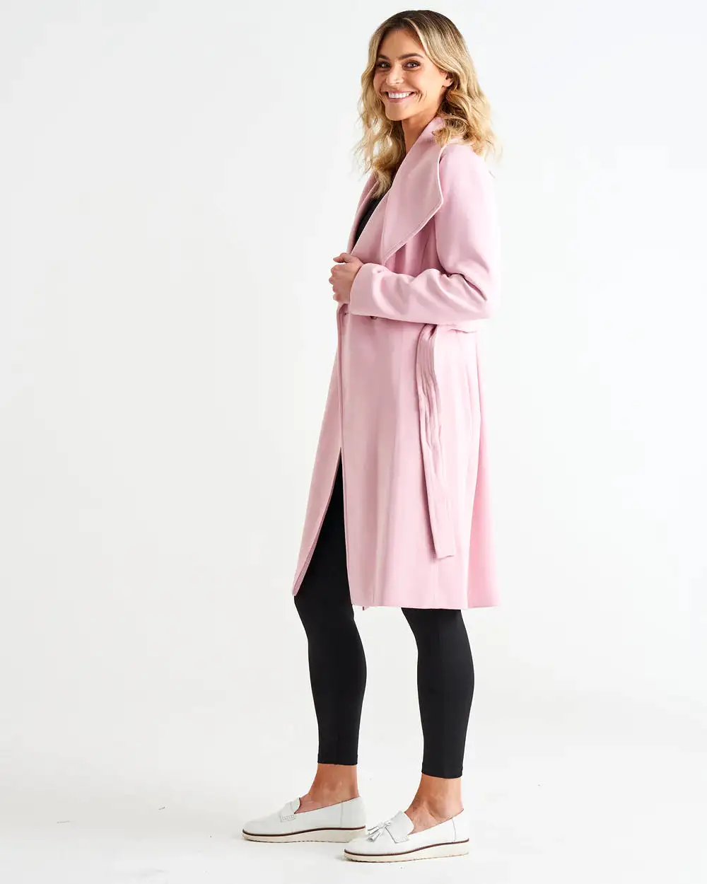 Christina Wrap Coat - Powder Petal Pink