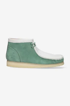 Clarks suede shoes Wallabee Boot men's green color 26165078