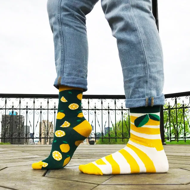 Crew Socks | Mismatched Socks - Lemon