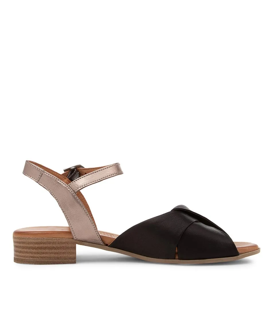 DIANA FERRARI Ceratar Black Pewter Leather Sandals