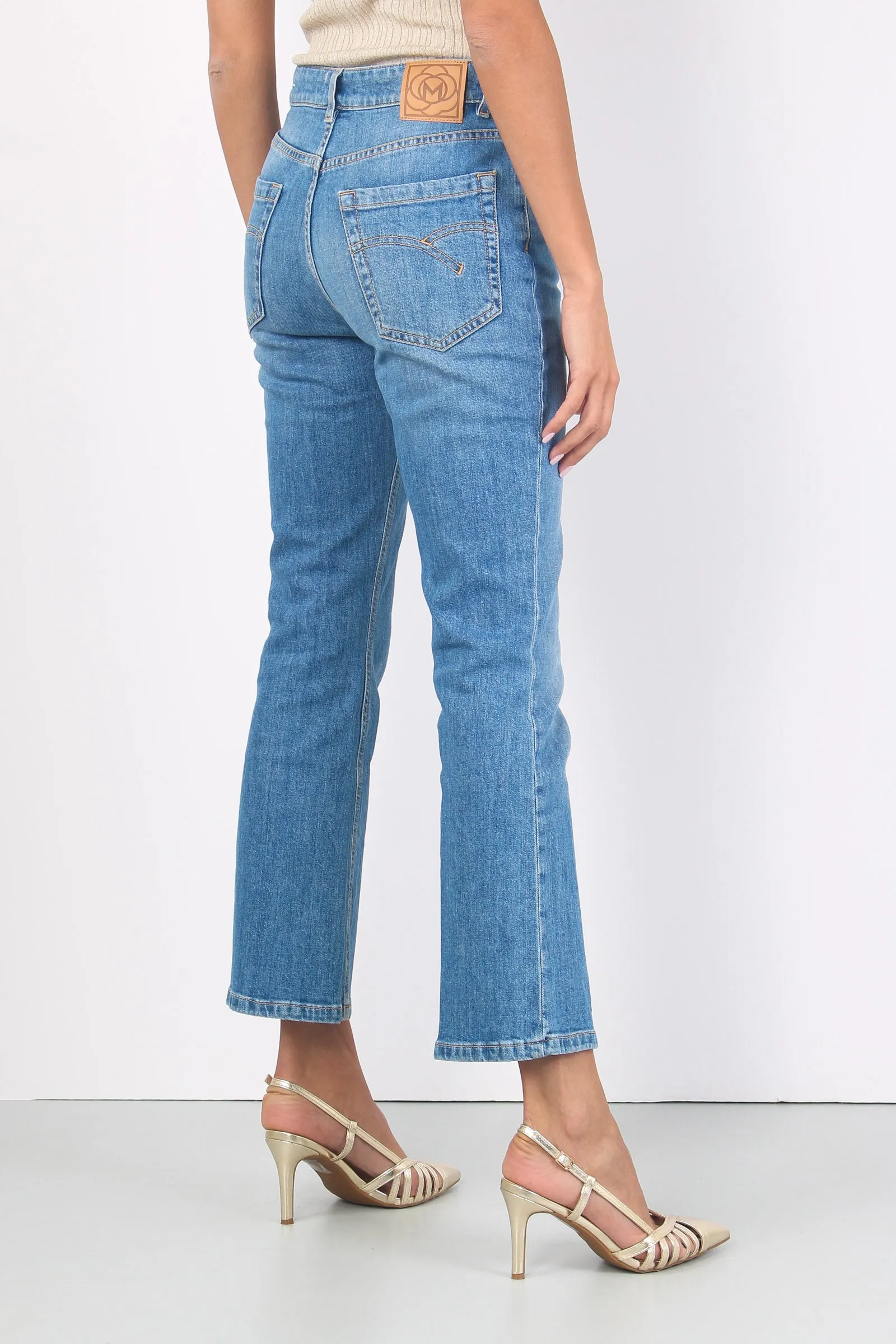 Fcrop Denim Stretch Trombett Blue Denim