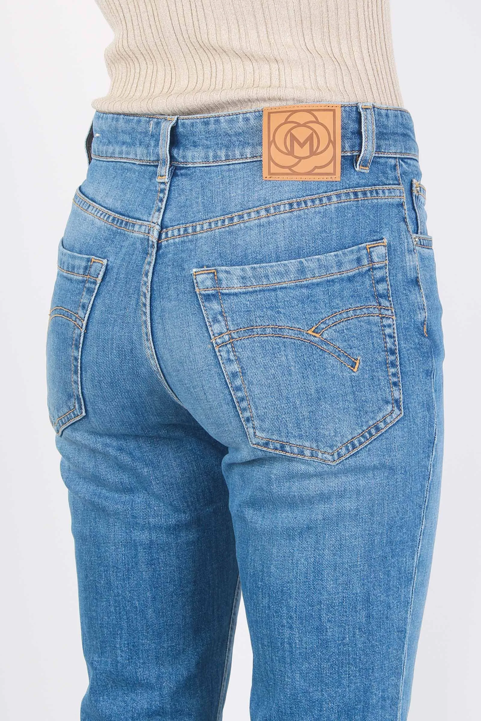 Fcrop Denim Stretch Trombett Blue Denim