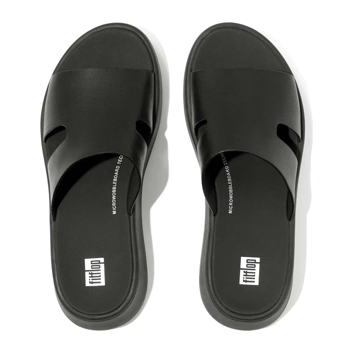 FitFlop Women's F-Mode H Bar Slide Black Leather