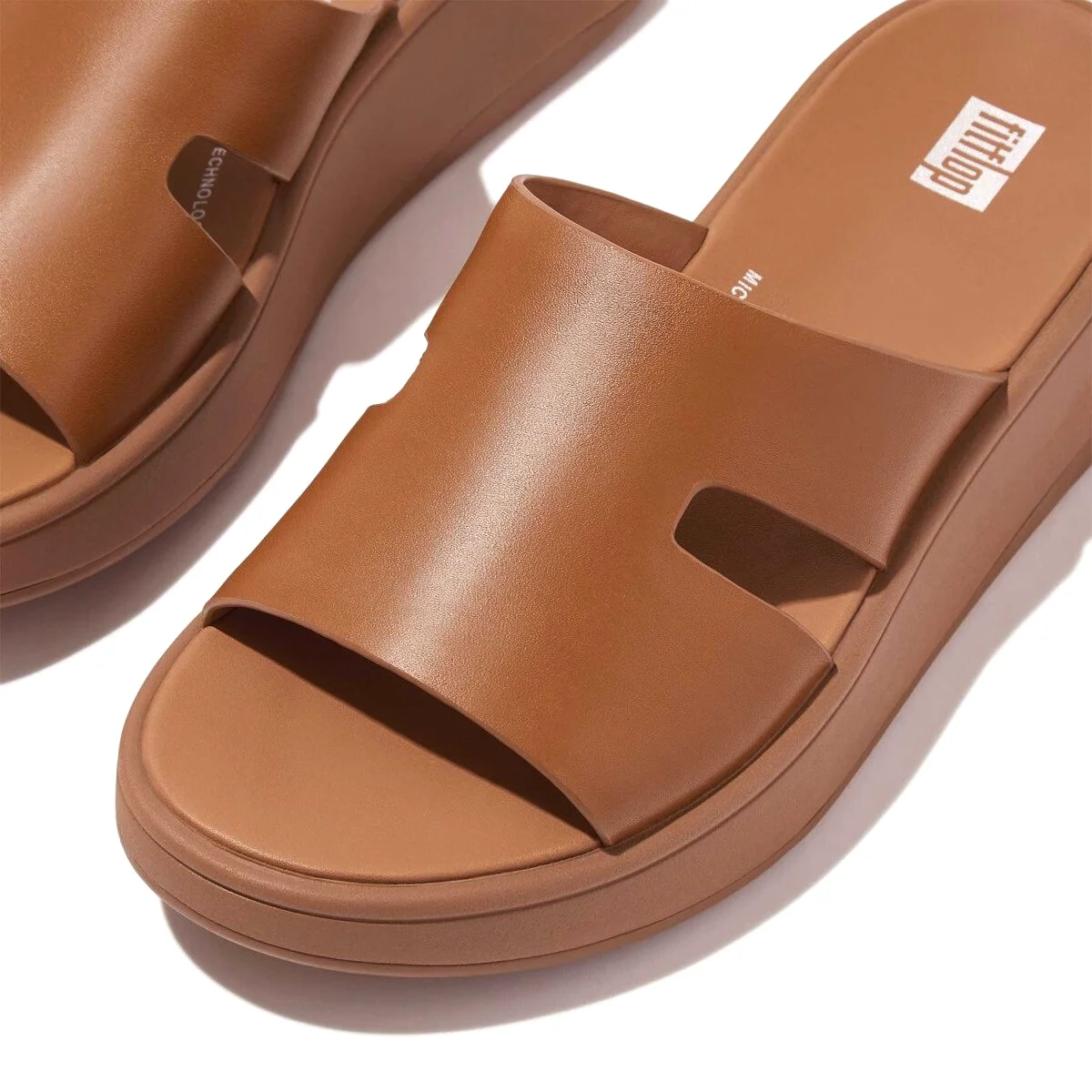 FitFlop Women's F-Mode H Bar Slide Tan Leather