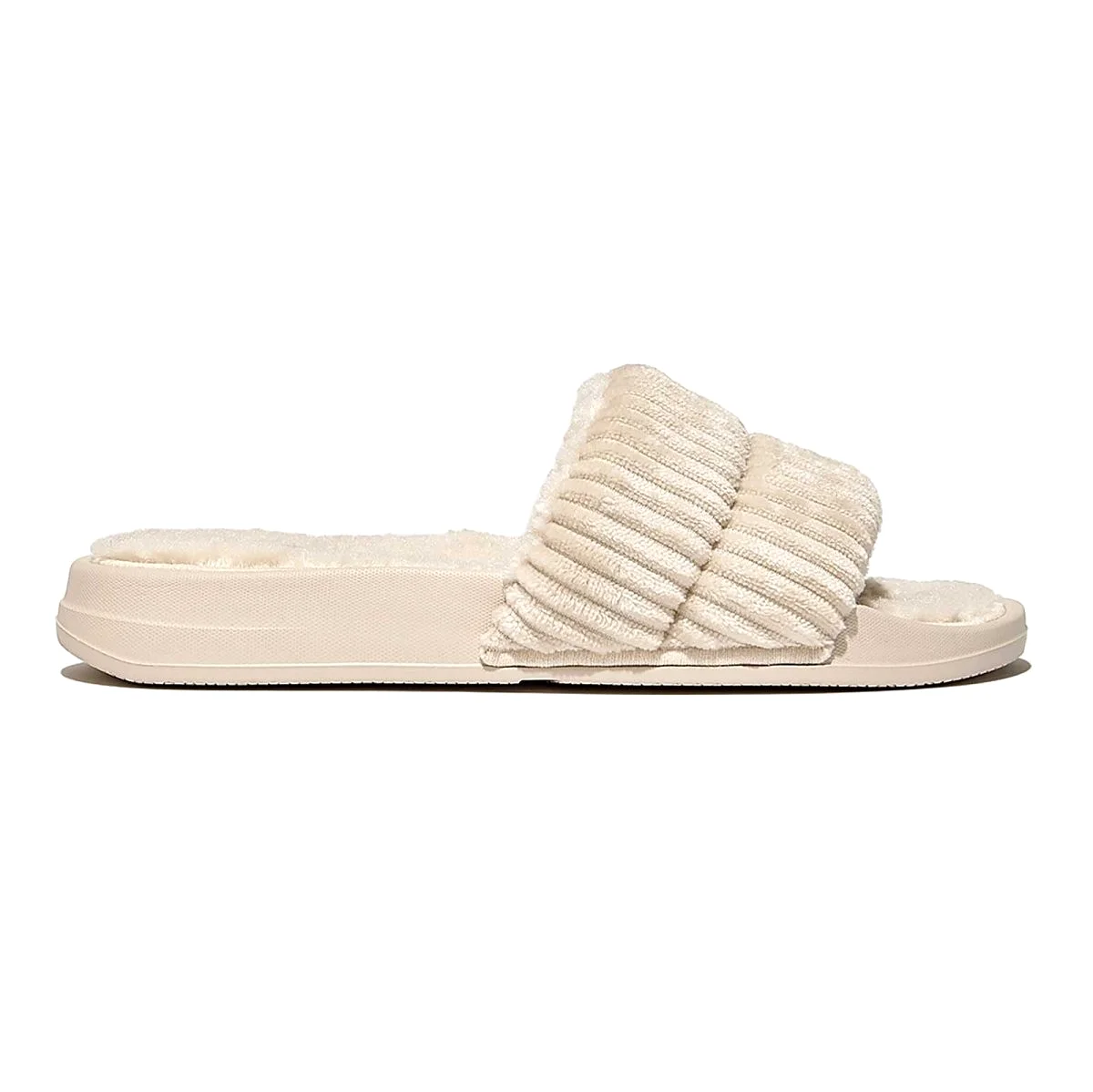 FitFlop Women's Iqushion Ivory Corduroy Slide