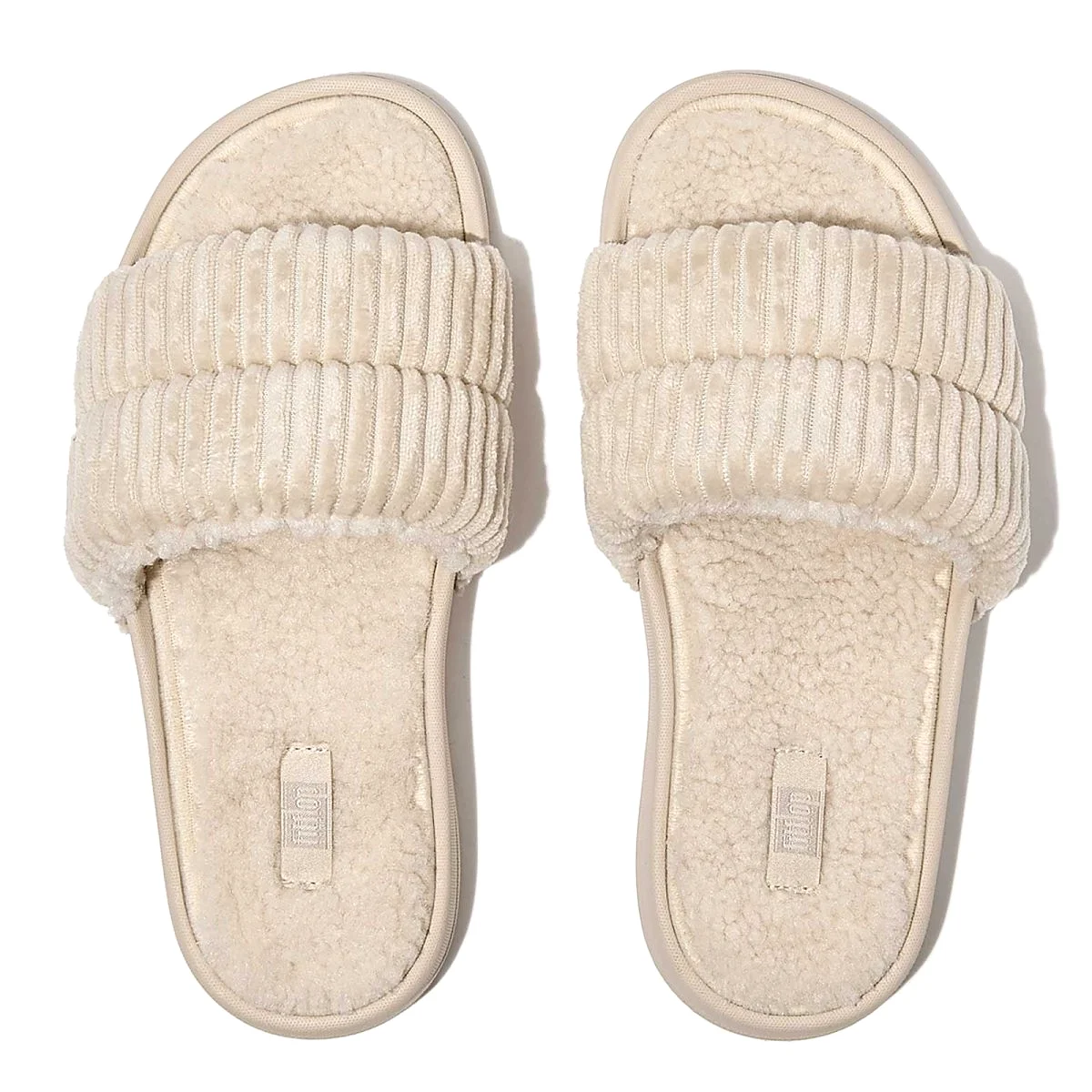 FitFlop Women's Iqushion Ivory Corduroy Slide