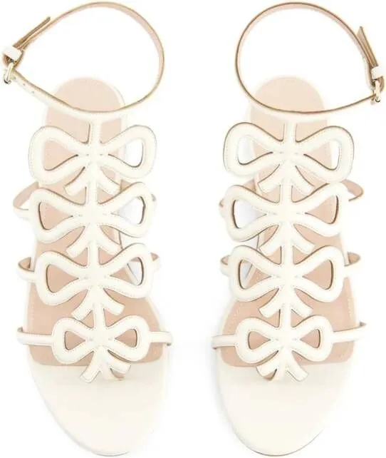 Giambattista Valli bow-detailing leather sandals White