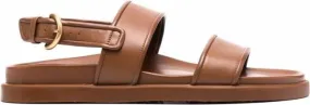 Gianvito Rossi double-strap leather sandals Brown