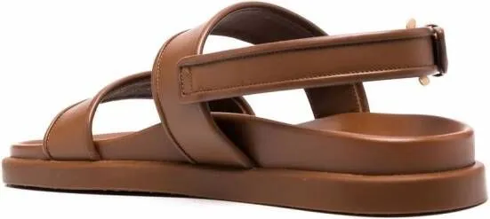 Gianvito Rossi double-strap leather sandals Brown