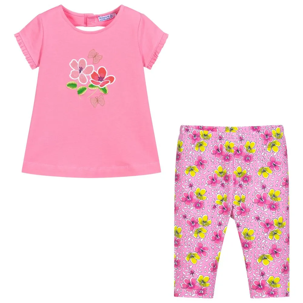 Girls Pink Leggings Set