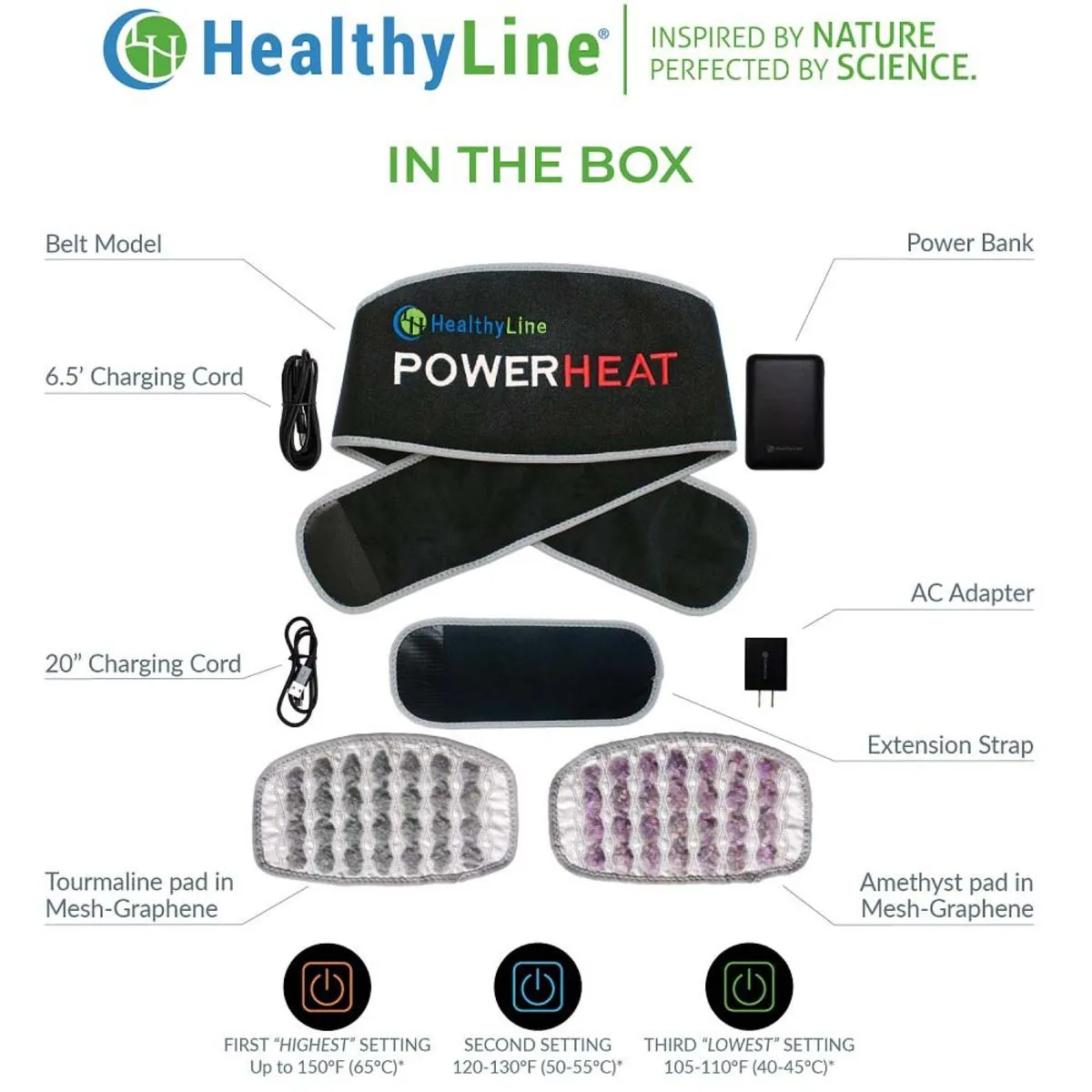 HealthyLine Portable Heated Gemstone Pad - Belt Model with Power-Bank InfraMat Pro