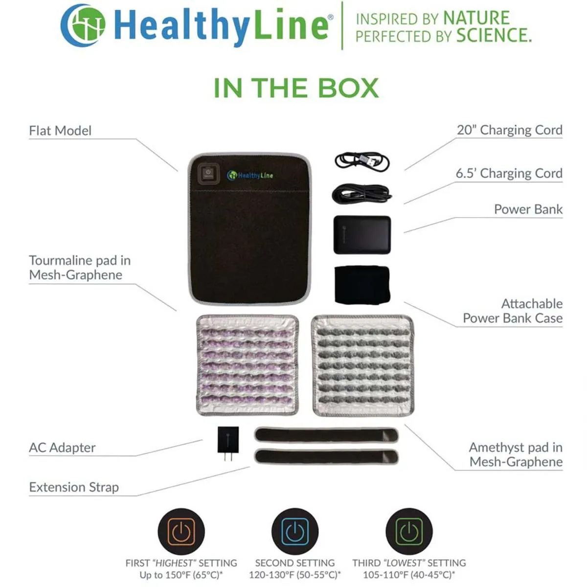 HealthyLine Portable Heated Gemstone Pad - Flat Model with Power-Bank InfraMat Pro